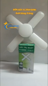 Đèn led cánh quạt 3 cánh 45w 4 cánh 60w 5 cánh 75w ánh sáng trắng đui e27 thông dụng gấp gọn