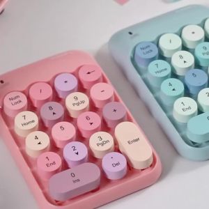Mofii | MOFii X910 Wireless Numeric Keypad Macaron Retro Round Keycaps Mini External Number Keypad for Finance Accounting Office Work