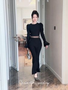 ZYHT EraVogue ชุดผู้หญิง สีดำ เดรสเข้ารูป คอกลม เดรสทำงาน เดรสไฮโซ เดรสวินเทจ เดรสออกงาน เดรสปาร์ตี้ ชุดราตรี 91345