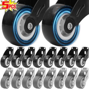 5Pcs Furniture Casters Wheels Soft Rubber Swivel Caster Quite Roller Wheels for Door Trolley Baby Crib Bed Wheels Home Accessory