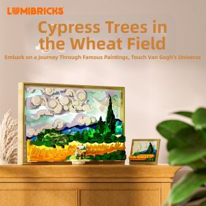 Lumibricks | Vincents Cypresses in Wheatfield Building Scenery LED Lighting Bricks