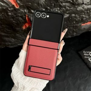 Ốp Lưng Samsung Galaxy Z Flip Bằng Da Sợi Carbon Chống Sốc Bảo Vệ Bản Lề Tương Thích Với Các Model 8 7E 7 6 5 4 3