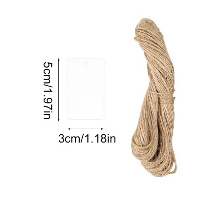 100Pcs Blank Gift Tag Kraft Paper Hang Tags Label with Ropes Gift Packaging Cards For Wedding Birthday Party Baby Shower Decor