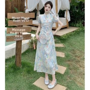 RELNLEX | Đầm Cheongsam Phong Cách Trung Quốc Dáng Cải Tiến Mùa Hè