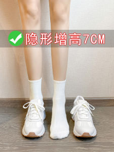 รองเท้าเดนิมแบบสวมสำหรับผู้หญิง ทรงหัวมน ส้นสูง 7 ซม. ด้านนอกเป็นหนังแท้ ด้านในเป็นหนังวัว ทรงลำลอง สไตล์ลำลอง รองเท้าสเก็ตบอร์ด