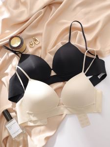 Seamless Intimates Female French Triangle Cup Wireless Natural-looking Thin Small Breast Push up Not Empty Cup Bra Summer