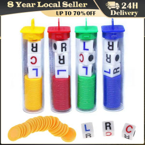 ❤️【Same Day Delivery】【Dice With Chips】Left Right Center Dice Game Interesting Right Left Center Game Dice With 3 Dices And 24 Chips For Club Drinking Games Gatherings 306-HSQ-LCR-Dice-Game-Random
