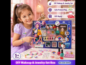 【SG Ready Stock】K-Pop Demon Hunters DIY Makeup&Jewelry Play Set 15 sticker Water-Based for Girls Ages 5+ Non-Toxic Easy Clean Christmas/Birthday Gift Perfect Gift