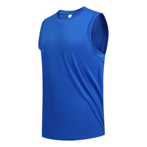 Mens New Large Size Breathable Ice Silk Quick Dry Sleeveless Vest Round Neck Casual Running Fitness M-8xl Summer Sports T-Shirt