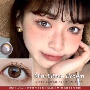 Softlens Mini Eileen Brown Gray Kitty Kawaii Normal Minus (0.00 s.d -10.00) Original