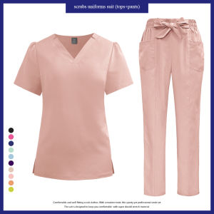 Niaahinn Pharmacist Work Clothes Dentist Medical Set Anesthetist Scrub Uniform Pet Veterinary Nurse Uniform Doctor Costume Women