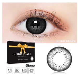 Softlens Koko Black Stone Dia. 14.5mm Normal & Minus ( -0.50 s/d -10.00 ) Soflens By Exoticon