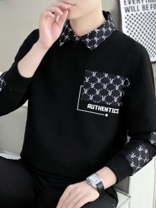 HENGYUANXIANG | เสื้อยืดคอกลมแขนยาวทรงหลวมสำหรับผู้ชาย ทรงพอดีตัว ทรงหลวม ทรงพอดีตัว ทรงหลวม เสื้อเชิ้ต POLO ลำลอง แฟชั่น ฤดูใบไม้ผลิ 2025