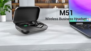 New Bee M51 หูฟังบลูทูธ หูฟัง bluetooth ไร้สาย ENC ลดเสียงรบกวนหูฟังไร้สายพร้อมกล่องชาร์จหูฟังบลูทู ธ เวลาพูดคุย 80 ชั่วโมงสำหรับโทรศัพท์มือถือ / แล็ปท็อปบลูทู ธ 5.2 Bluetooth Earphone wireless earphone