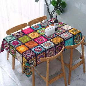 Khăn Trải Bàn Hình Chữ Nhật Mandala Đầy Màu Sắc Theo Phong Cách Bohemian Chất Liệu Polyester Phong Cách Hiện Đại Dùng Cho Lễ Hội Tiệc Tùng Trang Trí Nhà Cửa