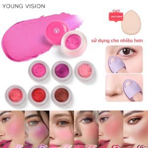 Phấn Má Dạng Kem Lì Mềm Mại Mịn Như Nhung 6 Màu Tùy Chọn Kèm Bông Phấn Dạng Ngón Tay Kích Thước Đầy Đủ