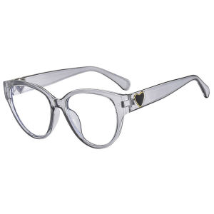 Womens Cat Eye Glasses Thick Frame Triangle Decoration Myopia Optical Glasses Retro Style round Face Suitable PPSU Material