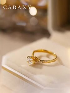 CARAXY | Vine Gold Ring with Diamond 1 pc
