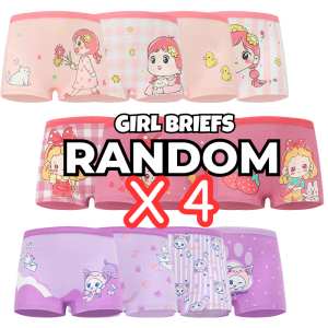 Random Cartoon Pattern 4/8/12 Pieces Children Cotton Underwear Princess Character Print Girls Boxers Shorts Soft Girls Boyshorts