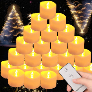 Flameless Flickering LED Tea Lights with Remote Control 200+Hour Electronic Candles for Votive Wedding Christmas Halloween Decor