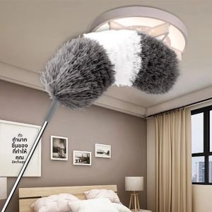 140/250/280 ซม.Telescopic ทําความสะอาด Duster ขยายยาวรอยแยก Spider Web แปรงไมโครไฟเบอร์ Bendable ในครัวเรือนฝุ่นทําความสะอาด Remov