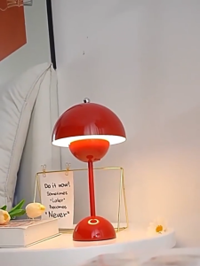 Modern Flowerpot Cordless Touch Table Lamp2400mAh Rechargeable Battery Operated Mushroom Light3 Color Stepless DimmablePortable Bedside LED Desk LampPerfect for Bedroom/Restaurant
