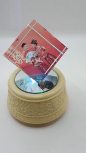 Customized Crystal Photo Music Box | Auto-rotation | Music Box | Glow in night | Anniversary | Wedding | Valentine | Birthday | Christmas