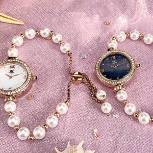 OLEVS 9968 Natural Fresh Simple Bracelet Strap Water Pearl Watch Exquisite Quartz Watch Womens Ladies