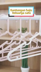 MINISO Simple Cloth Hanger 10 Counts - GREY / Gantungan Baju kuat dan kokoh / anti licin 10PCS