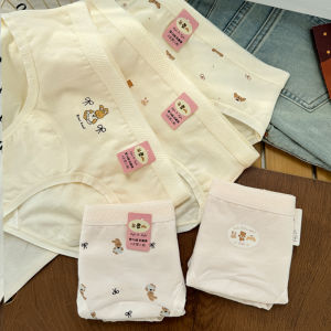 Antibacterial Cotton Triangle Panties for Women Extended Crotch Cute Cartoon Print Daily Wear Comfortable Underwear