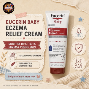 Eucerin Baby Eczema Relief Cream 8oz (226g) USA Imported | Colloidal Oatmeal Moisturizer for Dry Itchy & Sensitive Skin