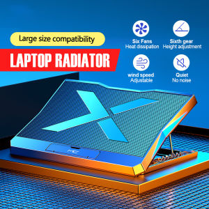 Gaming Laptop Cooler Dual USB Mute Adjustable Height Notebook Cooling Pad Super 6 LED Fans Powerful Air Flow Portable Stand电脑散热风扇