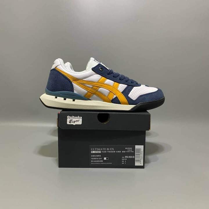 SEPATU ONITSUKA ULTIMATE 81 EX WHITE NAVY YELLOW MADE IN INDO FREE
