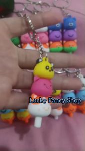 GANTUNGAN KUNCI KARET KARAKTER CUTE SATAY KARTUN RUBBER KEYCHAIN HADIAH SOUVENIR LUCU