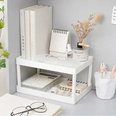 Giá Để Đồ Để Bàn Hai Tầng Kệ Nhựa Đa Năng Hộp Đựng Mỹ Phẩm Đồ Dùng Linh Tinh Vật Dụng Văn Phòng Nhà Cửa