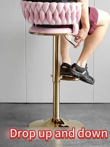 SOFTHOME Bar Chair backre High Sale Lifting And Rotating Golden Light Luxury High Stool Modern Bar Counter