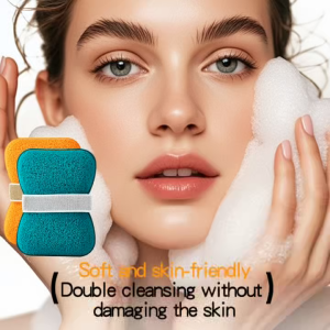 GECOMO Double-Layer Honeycomb Soft Facial Cleansing Sponge Cleansing Pads/Reusable Large Bath Sponge Puff