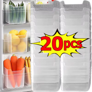 20pcs Refrigerator Side Door Kitchen Storage Box / Vegetable Fruit Organizer Clear Food Category / Refrigerator Side Door Container Drawers Rack / Refrigerator Food Storage Box