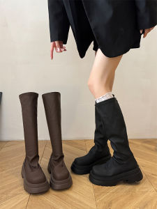 MIFULIAN | Thick Sole Womens Boots Tall Knight Style Black Multi-Purpose Warm Padded Slim Fit