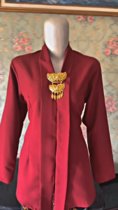 Kebaya Kartini Modern Polos Lengan Panjang Bahan Katun Micro Premium