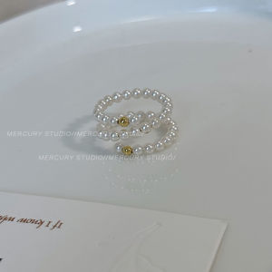 Fashionable Spring Design Crystal Pearl Ring for Women Versatile Stylish Finger Accessory by HaiXingJi Original Design Jewelry