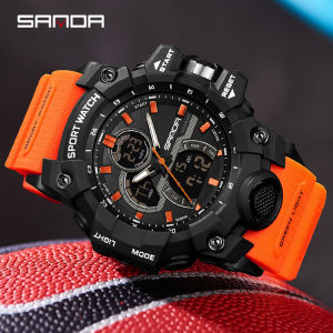 Sanda | SANDA Men Military Watch Digital 50m Waterproof Wristwatch LED Quartz Clock Sport Watch Male Big Watches Men Relogios Masculino