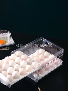 Storage Box 60/20 PCS Stackable Egg Storage Drawer Fridge Organizer Storage Plastic Organizers Storage Tray 鸡蛋收纳盒