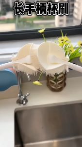 Soft Bristle Cup Cleaner Extended Handle Bottle Brush Long Silicone Set Water Cup Wine Glasses Lembut Berus Botol Cawan