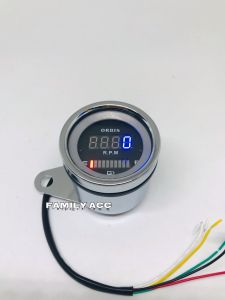 Speedometer Bulat 2in1 Digital Rpm plus Fuel Meter/ Amper Bensin Untuk Semua Jenis Motor Custom