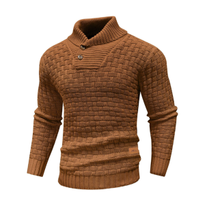 Men’s Knitted Sweater Casual Crew Neck Warm Long Sleeve Comfortable Pullover Textured Ribbed Edge High Quality Top US Size