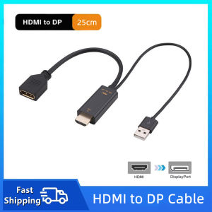 4K 60Hz HDMI-Compatible to DisplayPort Cable with USB Power Cable for PC Laptop PS5 Xbox HDMI-Compatible to DP Converter Cable