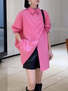 QINGNAER | Elegant Slimming Sweet Age-Reducing Plus Size Womens Shirt