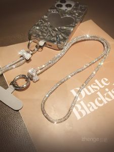 Elegant Long Butterfly Knot Cellphone Chain Multi-Color Full Drill Lightweight Luxury Diamond Embedded Necklace Durable Womens Accessory