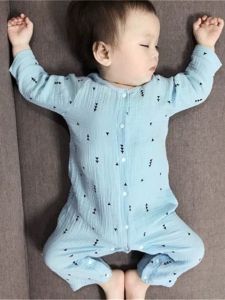 Newborn Baby Pajamas Spring/Summer New Arrival Thin Breathable Long Sleeves Cotton Cloth Jumpsuit Baby Jumpsuits Air Conditioning Clothes